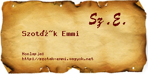 Szoták Emmi névjegykártya